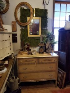 vignette, display, antique shop display, moss, wall decor, how to, diy, design