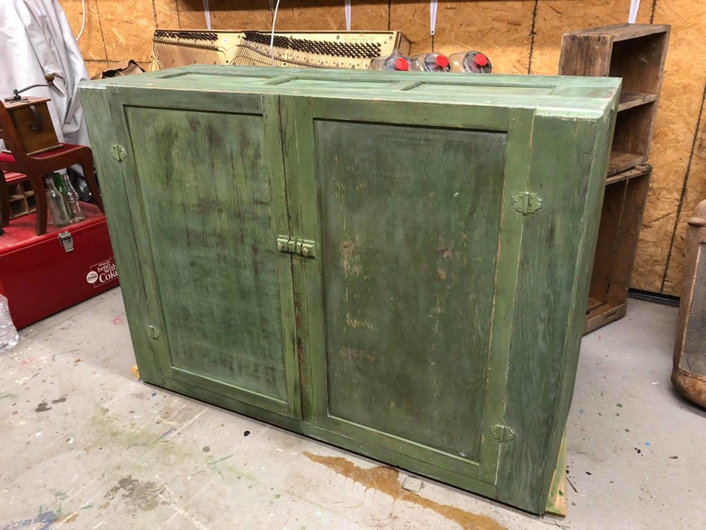 Finished green cabinet from thejunkparlor.com