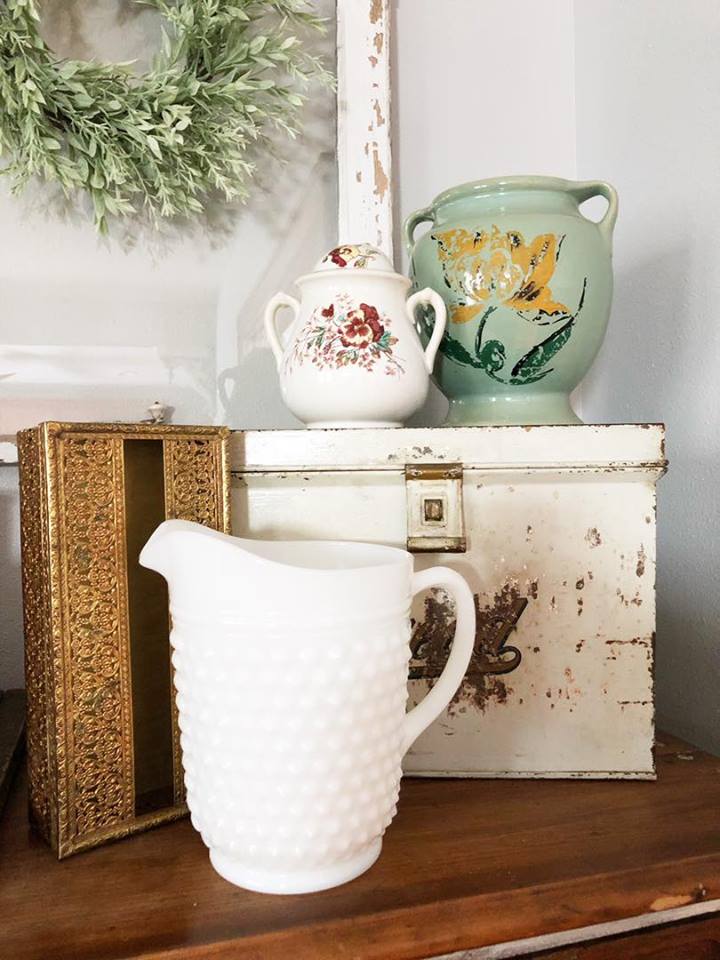 White milk glass goes with everything! thejunkparlor.com