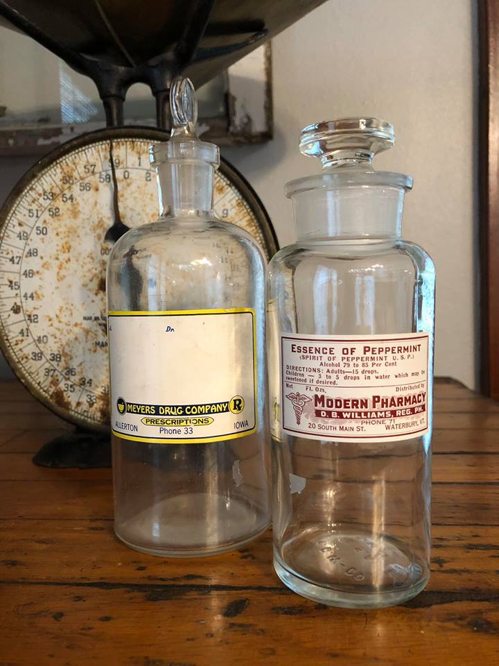 It's fun to find Vintage apothecary bottles from a local business. These are early 1900s. thejunkparlor.com