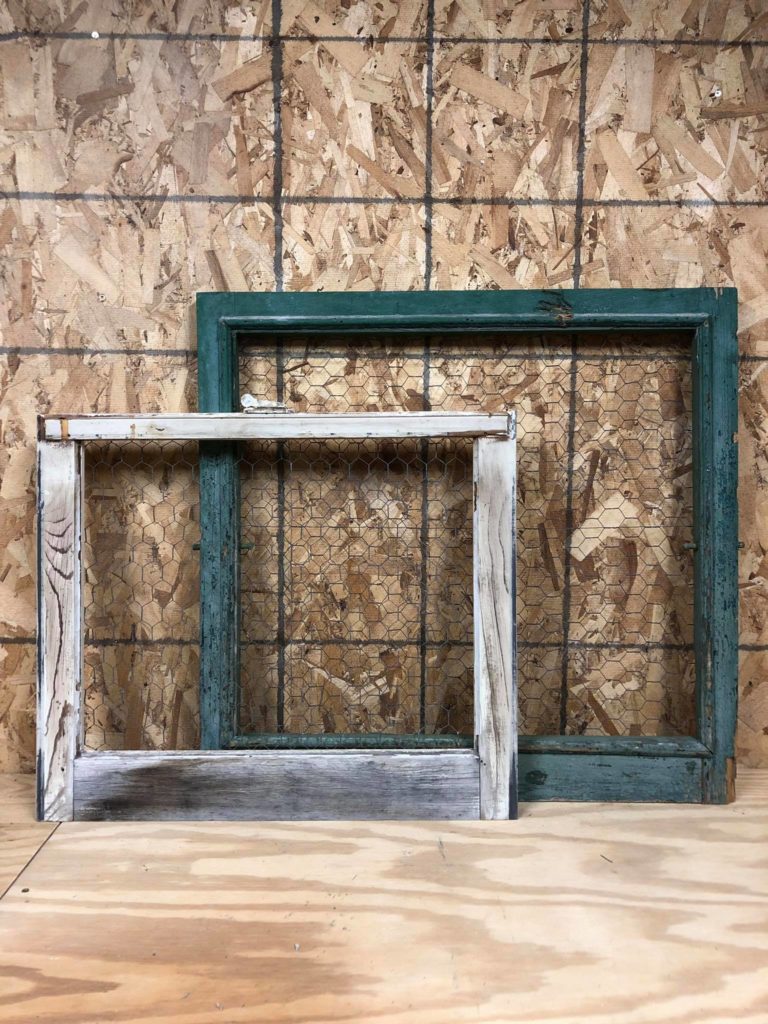 DIY, The Junk Parlor shows you how to add chicken wire to a window frame.