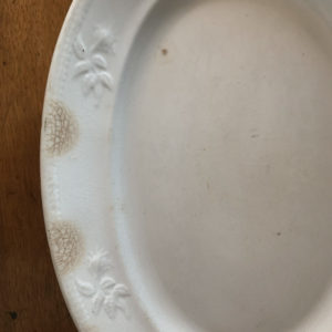 Embossed Floral Ironstone China Meakin & Co Oval Platter