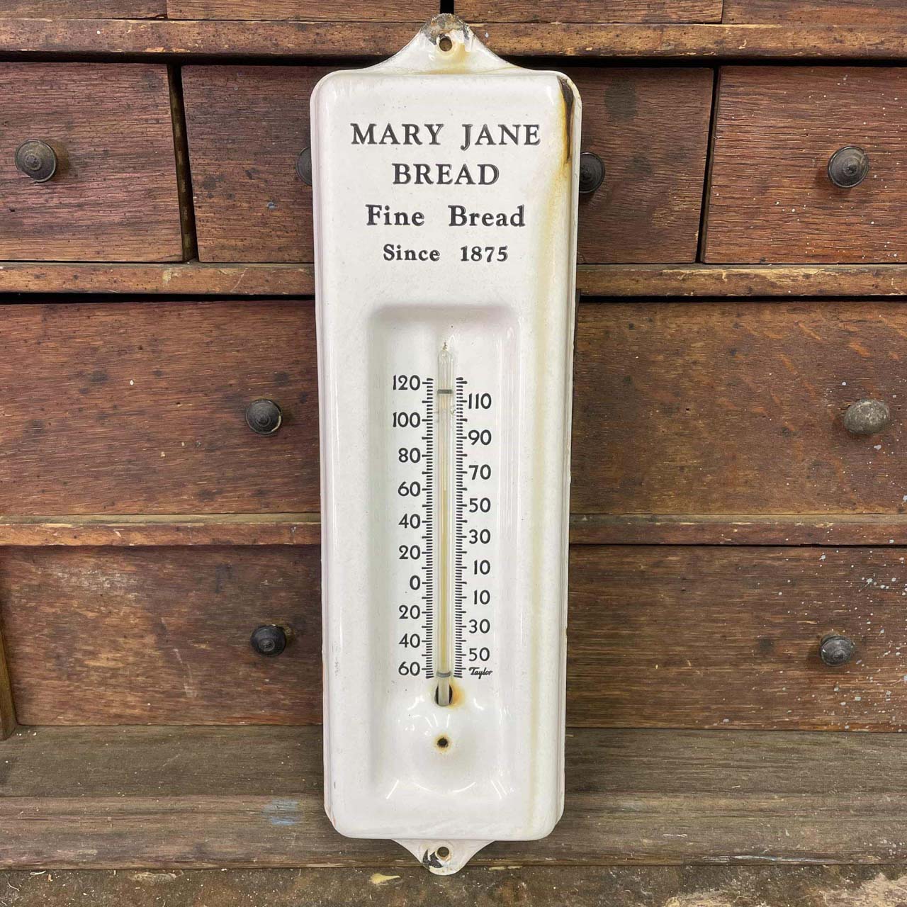 Butereg Bread Painted Metal Advertising Thermometer NICE ONE 