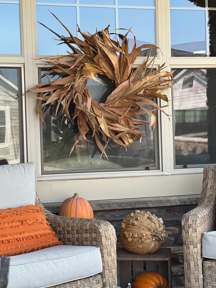 diy cornstalk leaf wreath for your fall decor