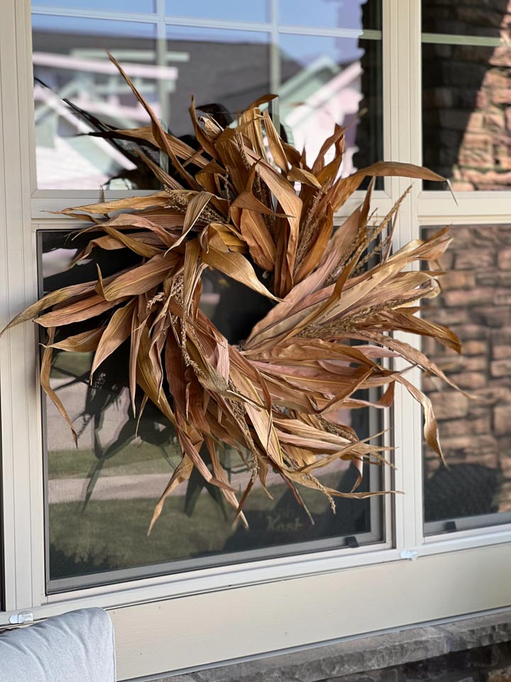 diy cornstalk leaf wreath for your fall decor