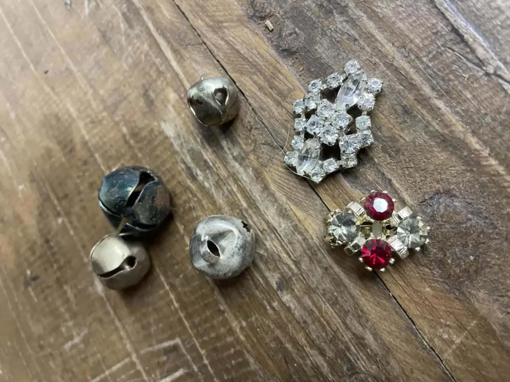 Possible tree toppers, brooches, bells, jewelry pieces