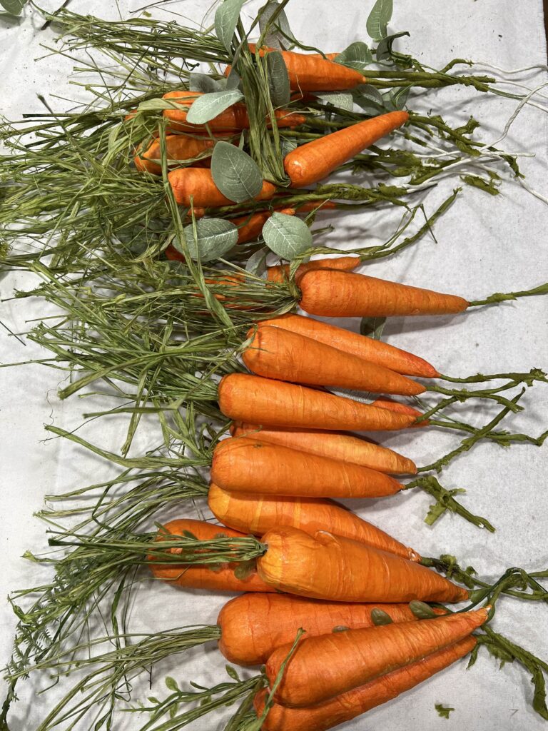 Carrots sorted by sizes.