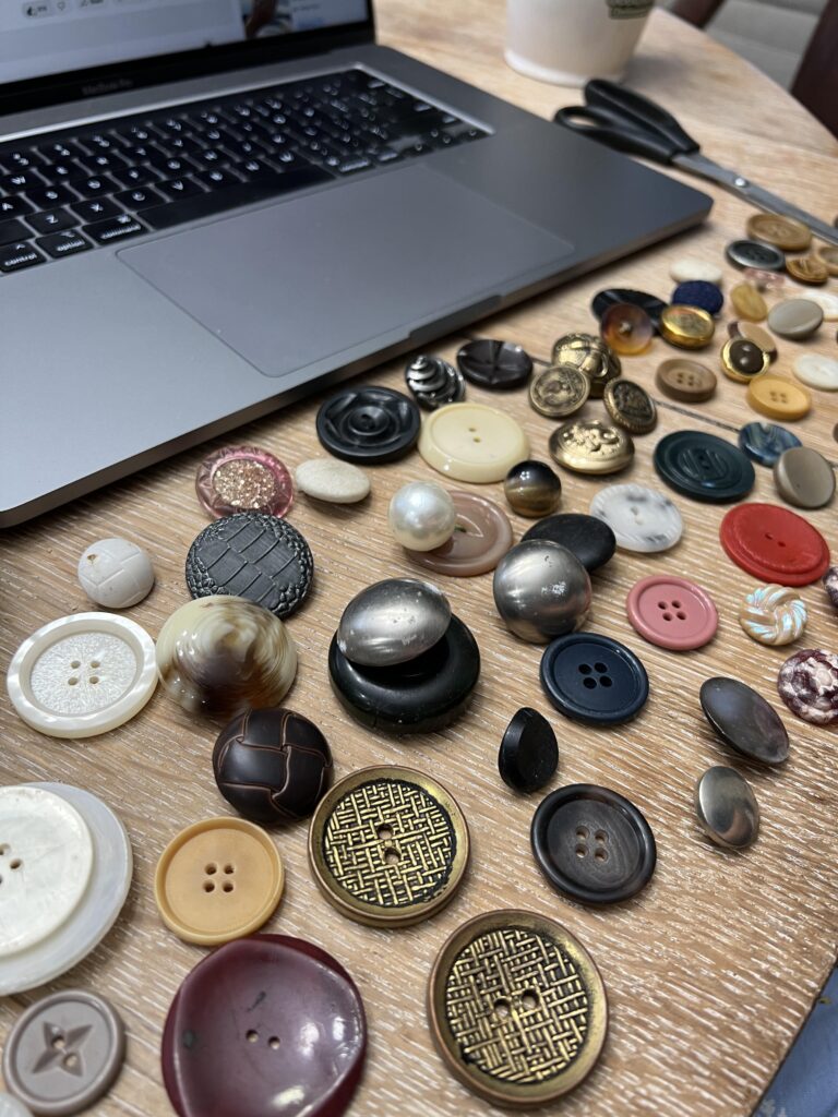 buttons spread out on the table