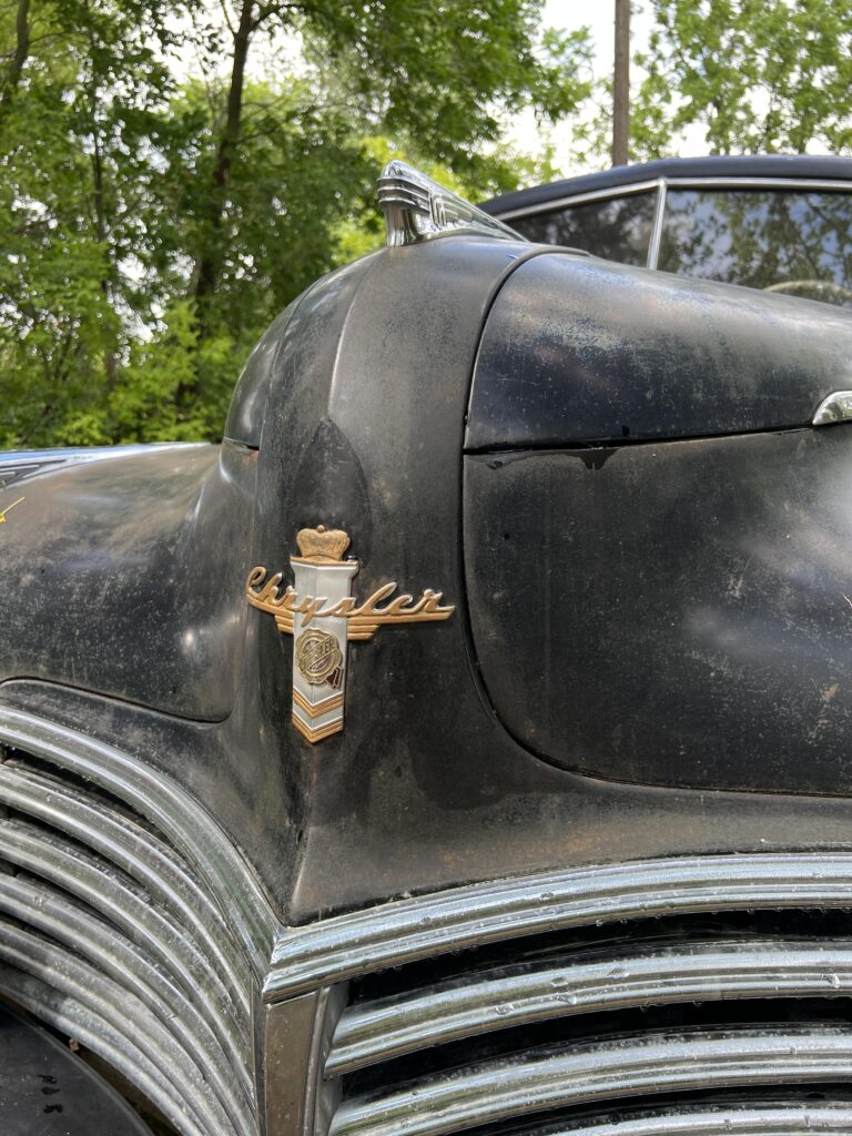 Up close of old Chrysler at Hot Sam's