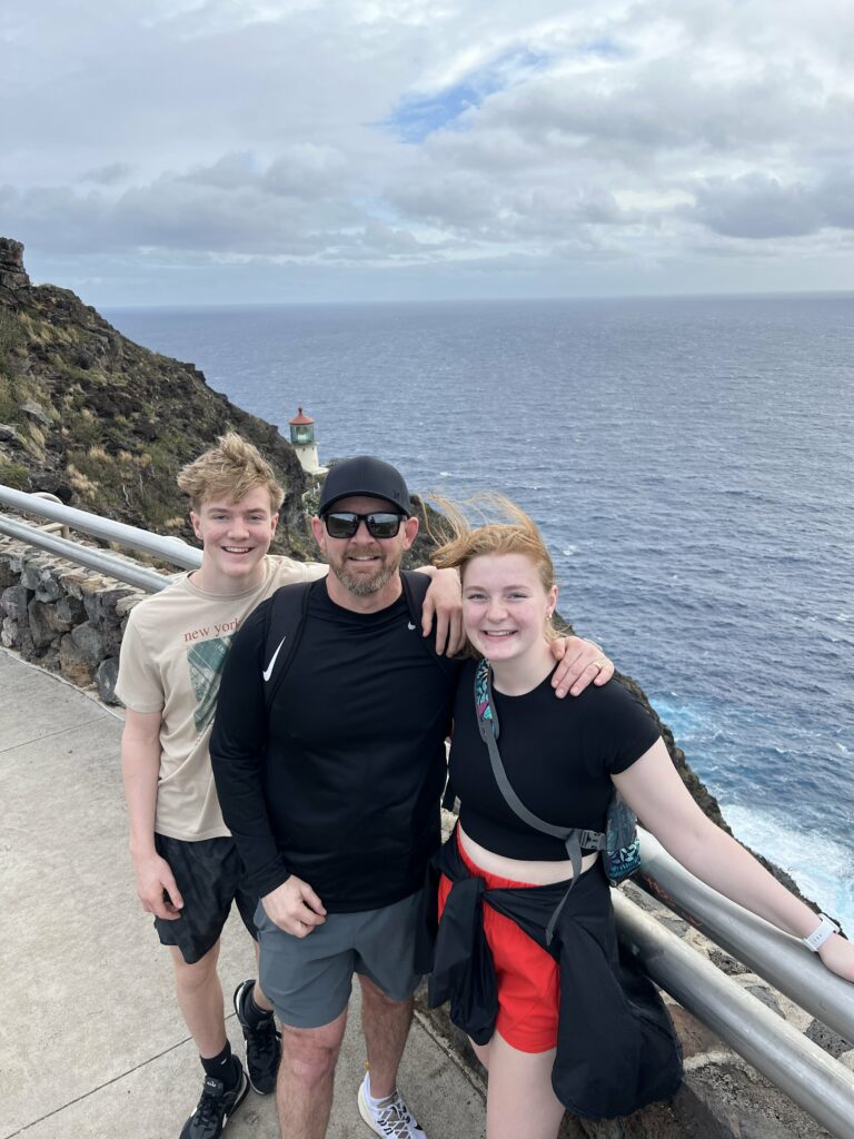 Hubby, Kyler & Kash at Makapu'u Lighthouse Trail