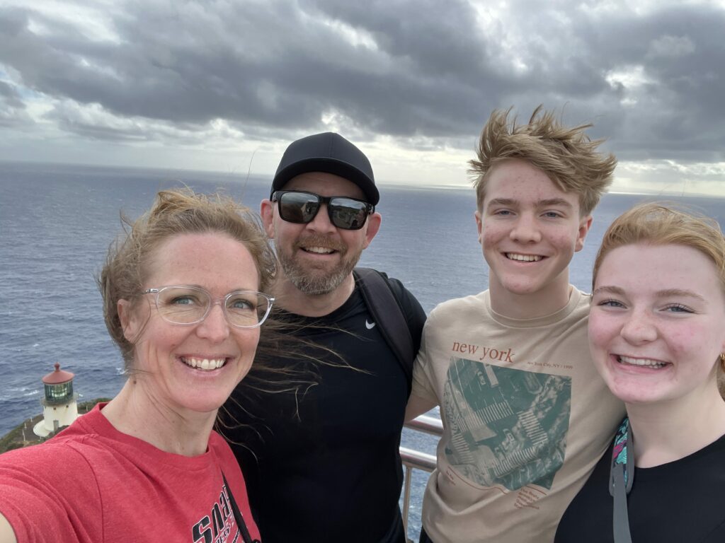 Family selfie at Makapu'u Lighthouse Trail