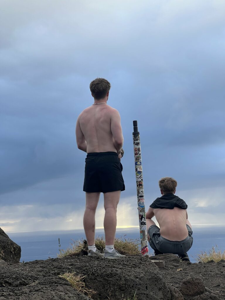 Boys looking at the ocean