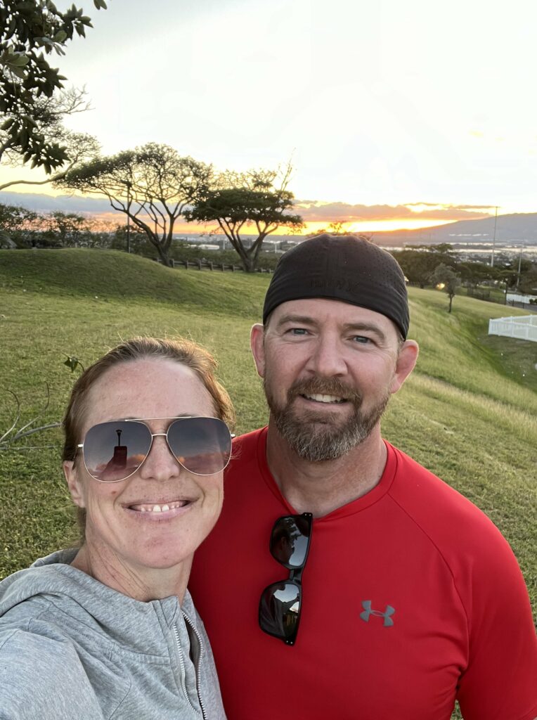 Sunset selfie with hubby and I