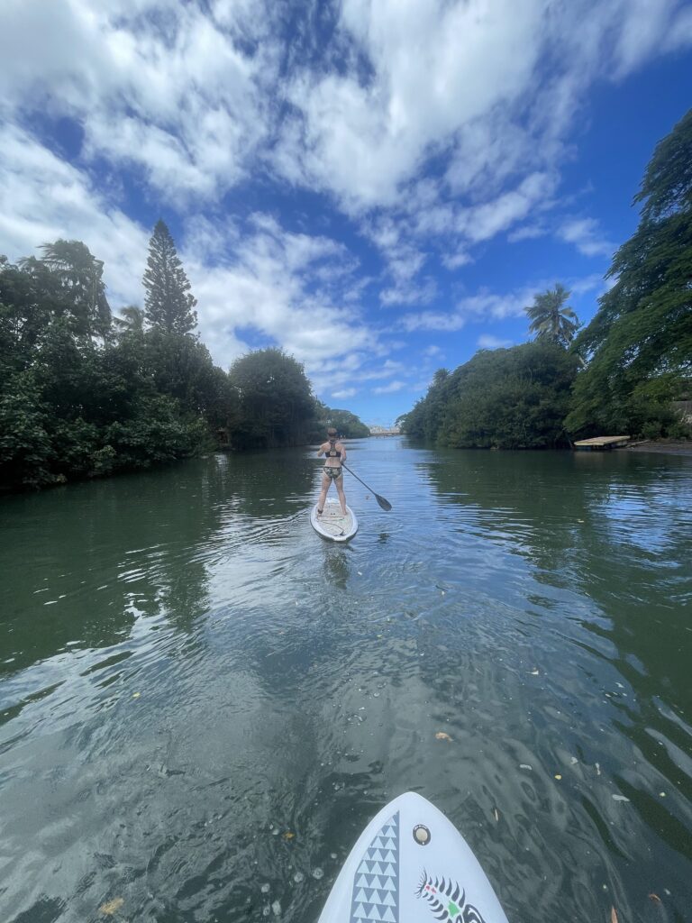Me paddle boarding Haleiwa