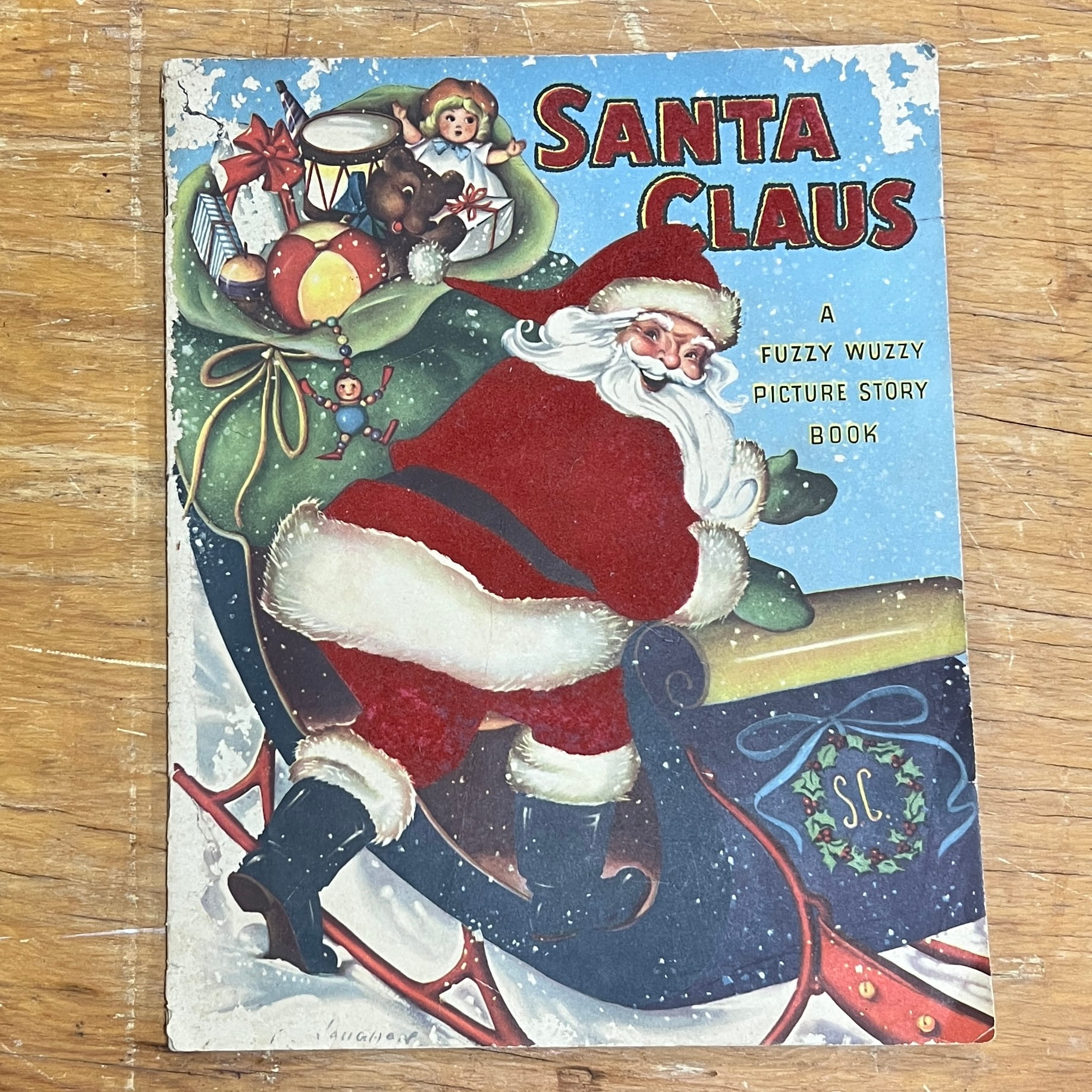 Santa Claus A Fuzzy Wuzzy Picture Story Book 1947 Whitman - Image 3