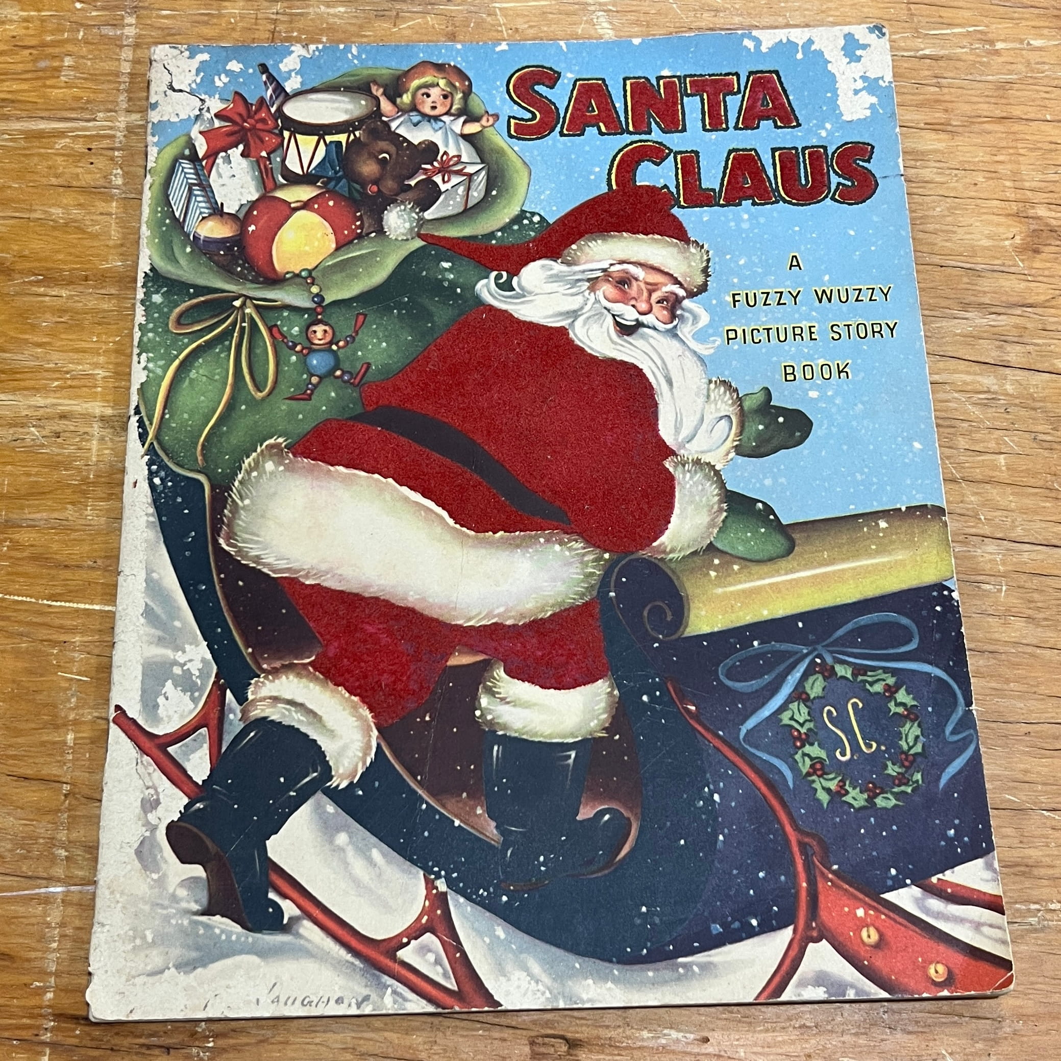 Santa Claus A Fuzzy Wuzzy Picture Story Book 1947 Whitman - Image 2