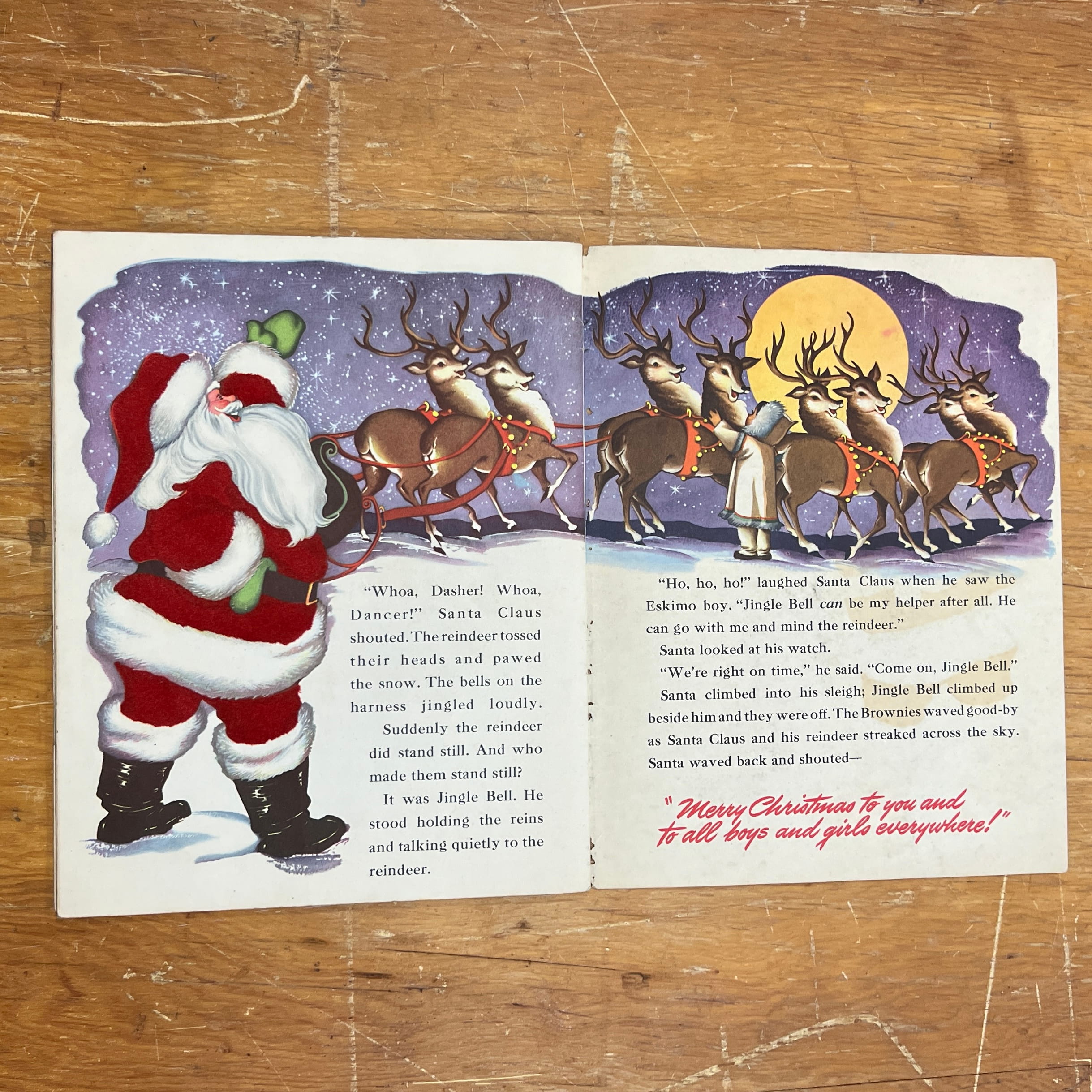 Santa Claus A Fuzzy Wuzzy Picture Story Book 1947 Whitman - Image 10