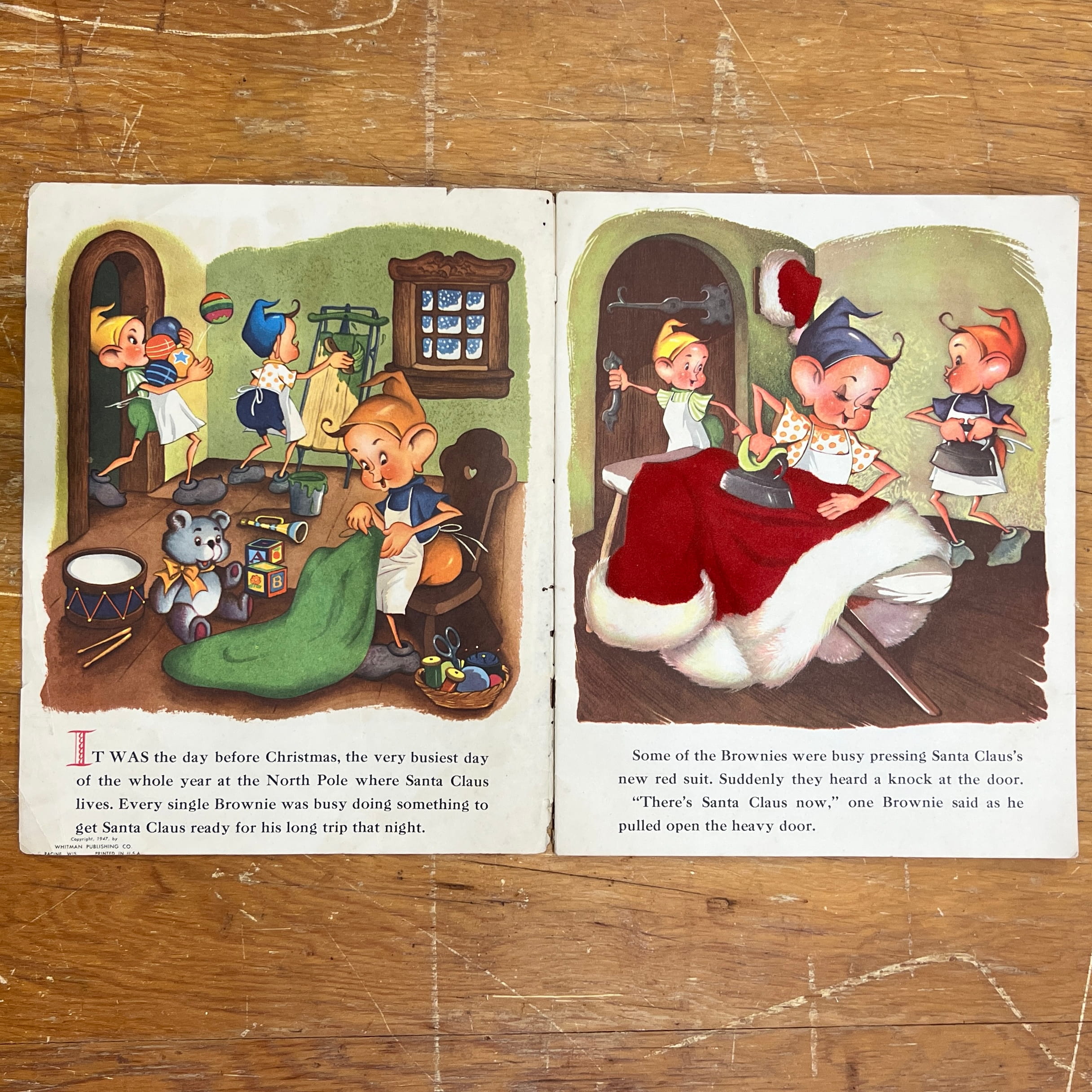 Santa Claus A Fuzzy Wuzzy Picture Story Book 1947 Whitman - Image 6