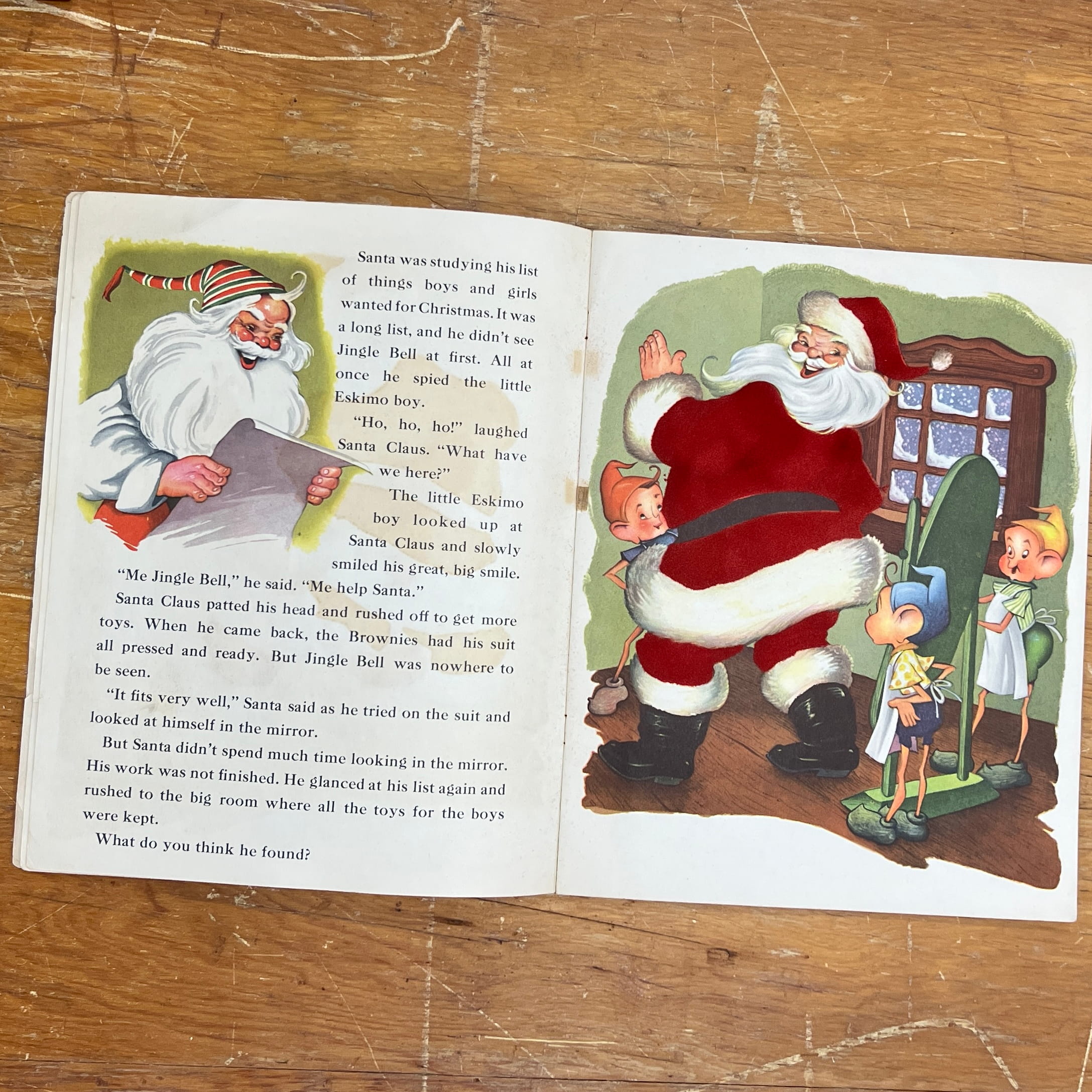 Santa Claus A Fuzzy Wuzzy Picture Story Book 1947 Whitman - Image 8