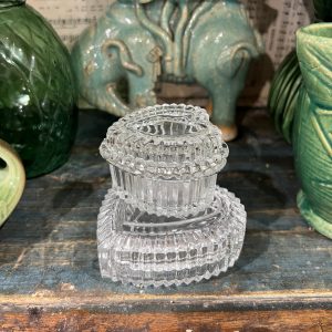 PAIR Crystal Heart Trinket Box